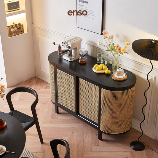 KOKORO Rattan Solid Wood Display Cabinet