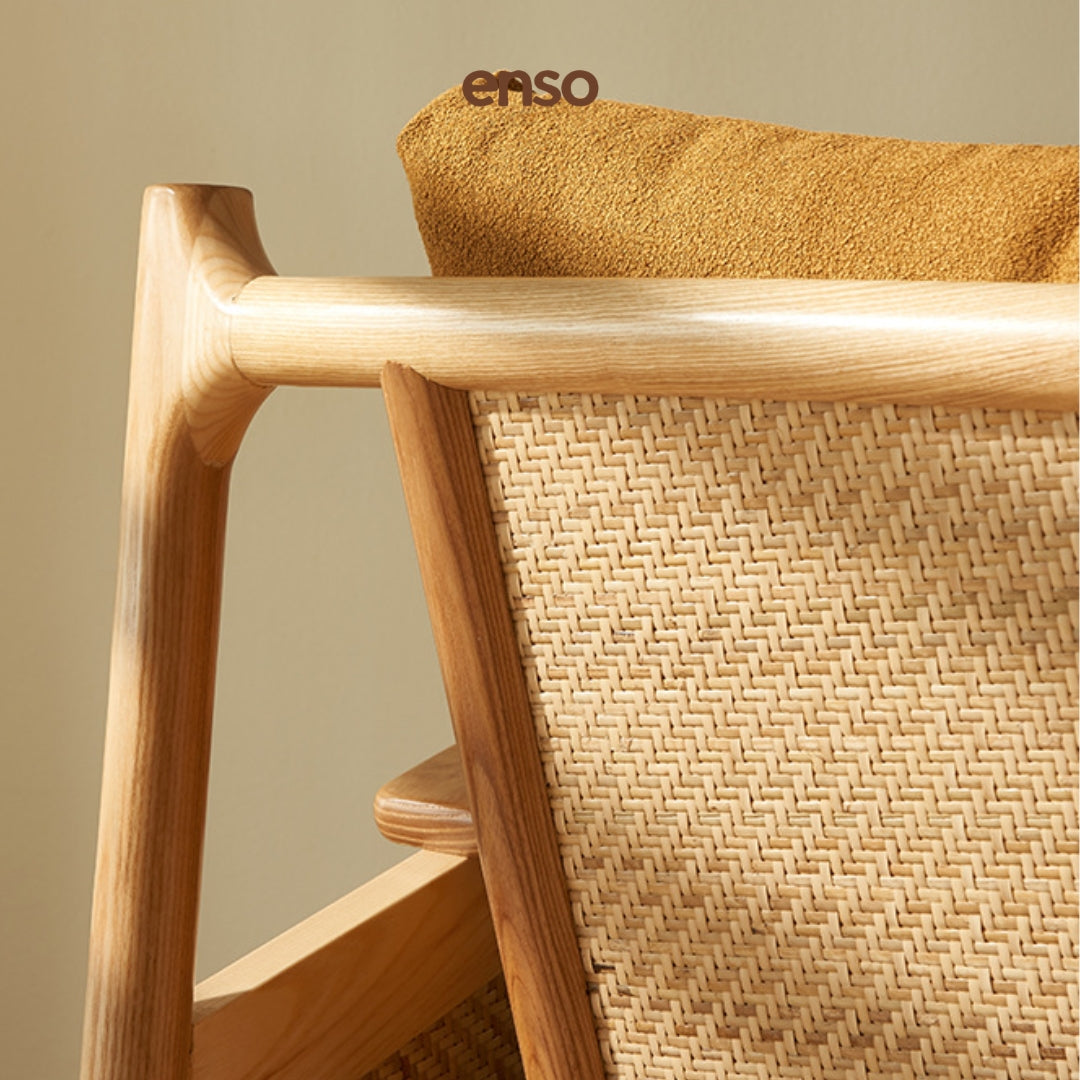 NATSUMI Rattan Solid Wood Lounge Chair