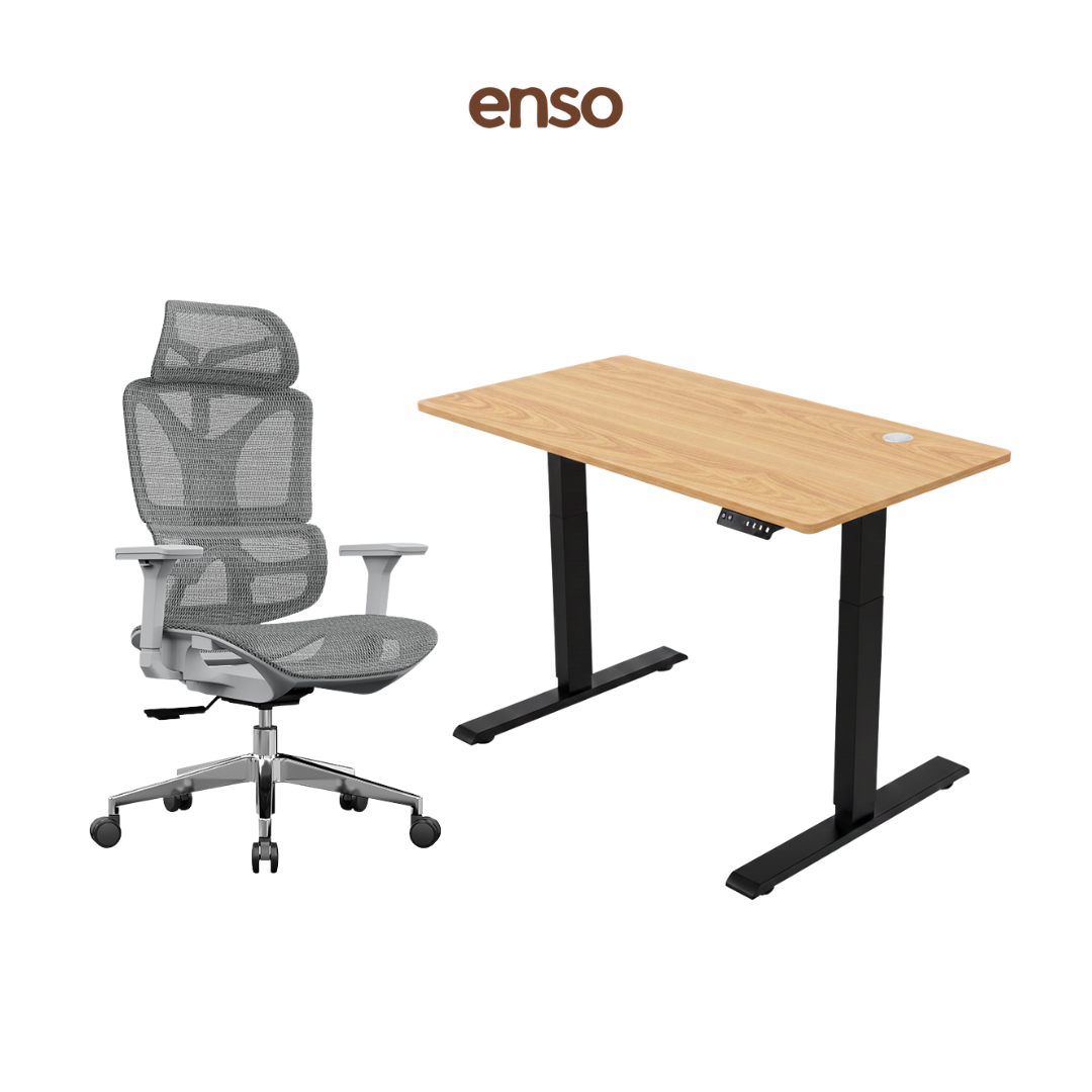 SELORA Ergonomic Office Chair + ENSO Standing Desk Bundle