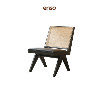 SORA Rattan Solid Pine Wood Lounge Chair