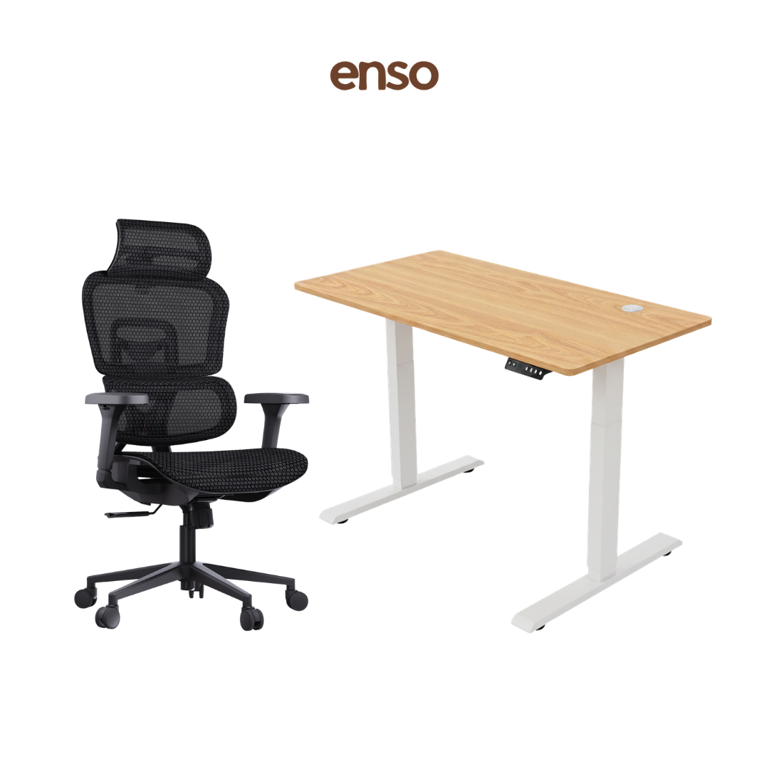 VENTRA Ergonomic Office Chair + ENSO Standing Desk Bundle