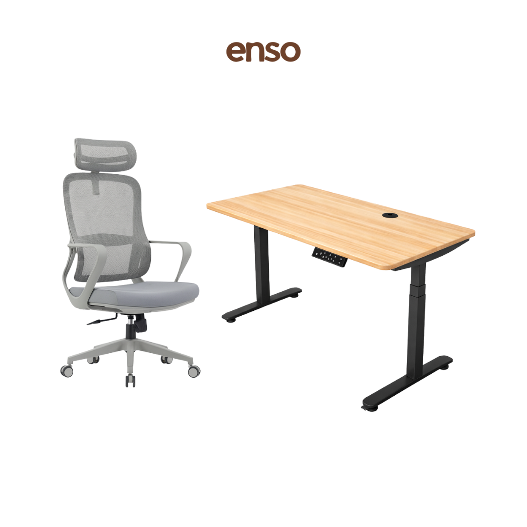 CALORA Ergonomic Office Chair + ENSO ProTouch Standing Desk Bundle