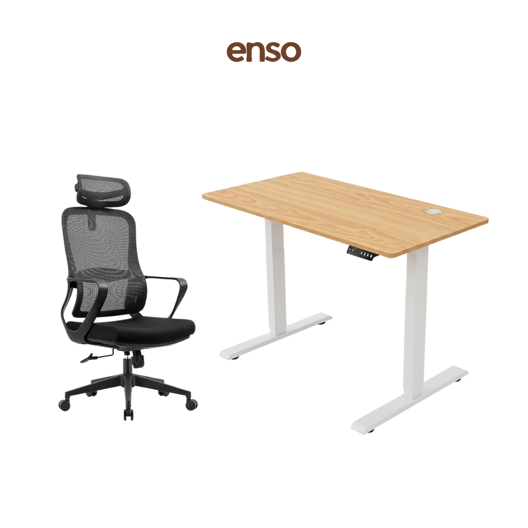 CALORA Ergonomic Office Chair + ENSO Standing Desk Bundle