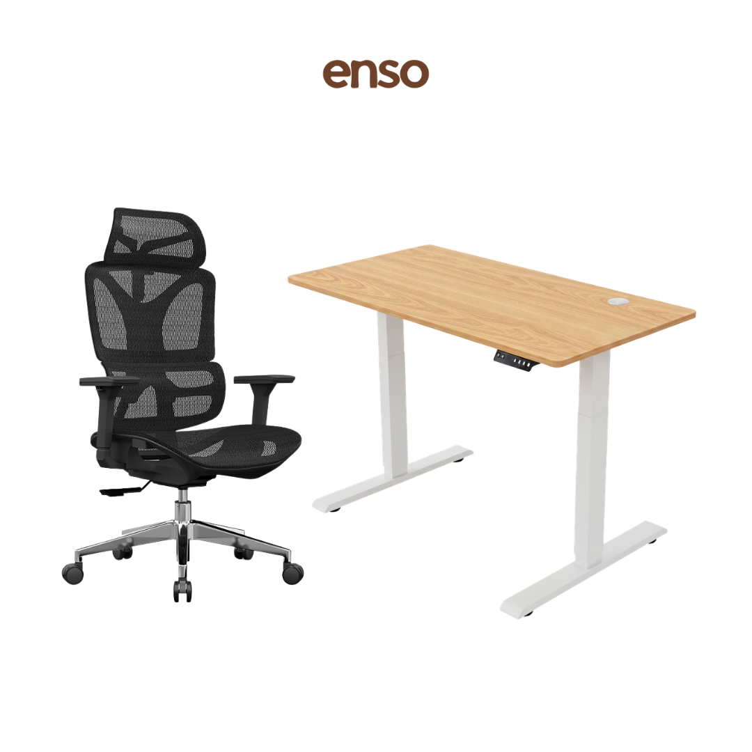 SELORA Ergonomic Office Chair + ENSO Standing Desk Bundle