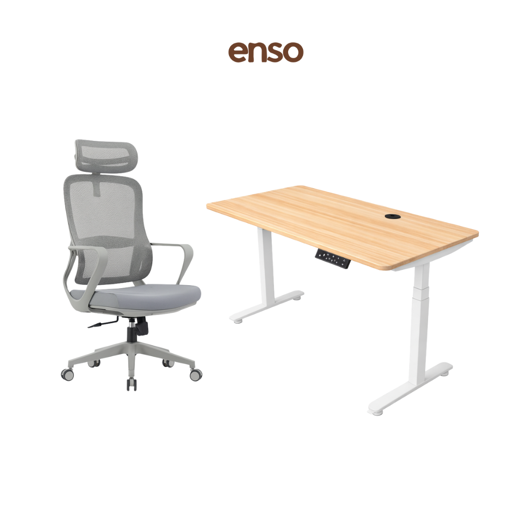 CALORA Ergonomic Office Chair + ENSO ProTouch Standing Desk Bundle