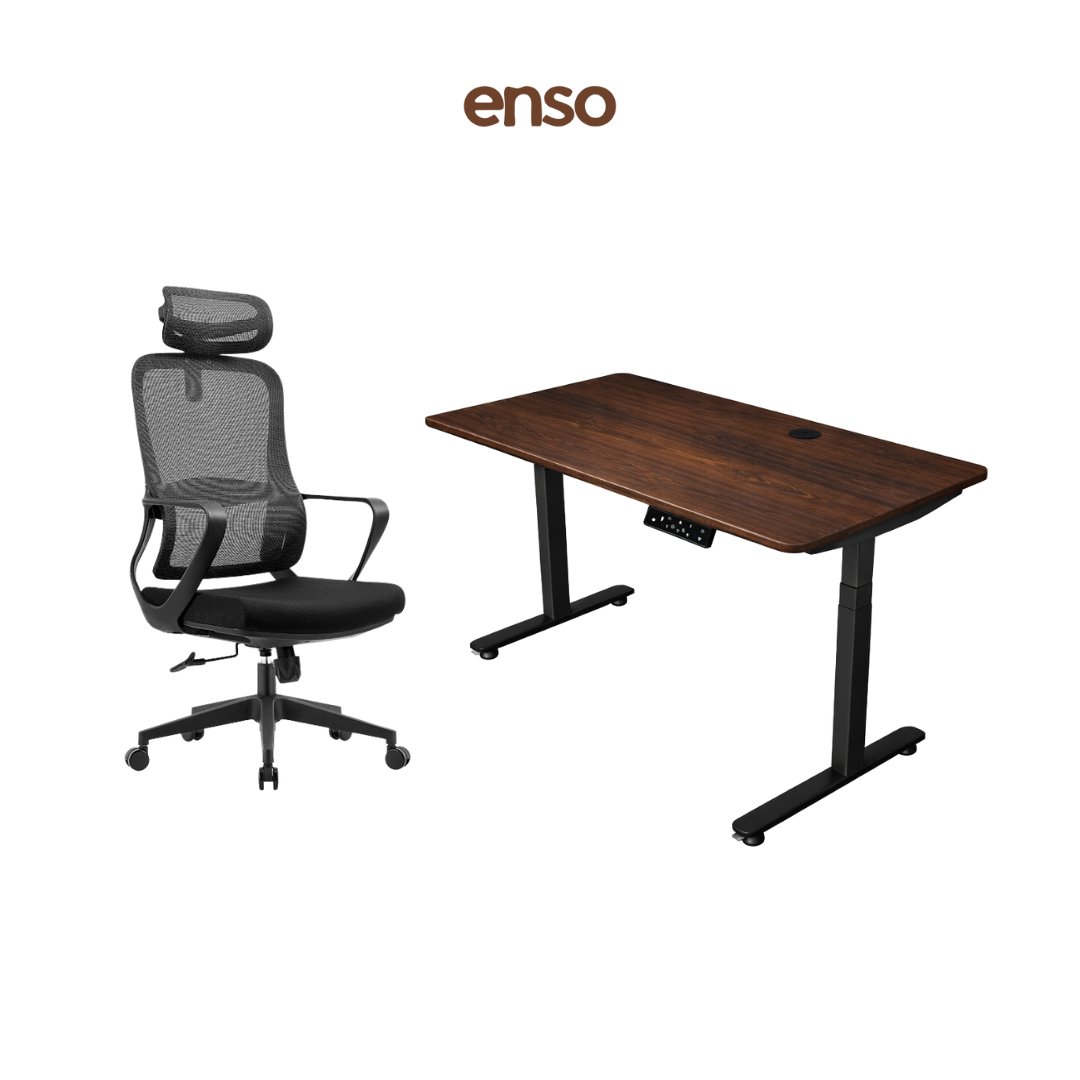 CALORA Ergonomic Office Chair + ENSO ProTouch Standing Desk Bundle