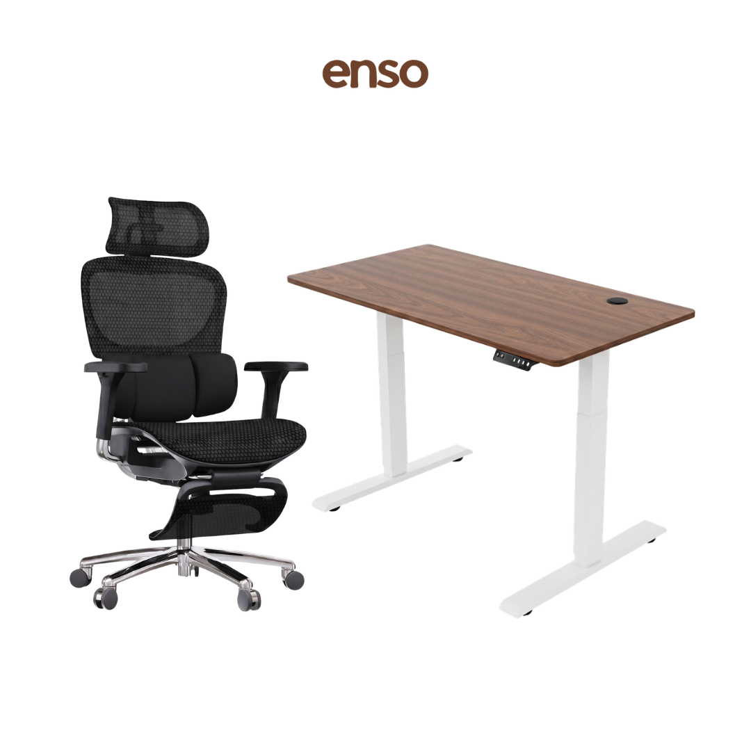 ZYRA Ergonomic Office Chair + ENSO Standing Desk Bundle