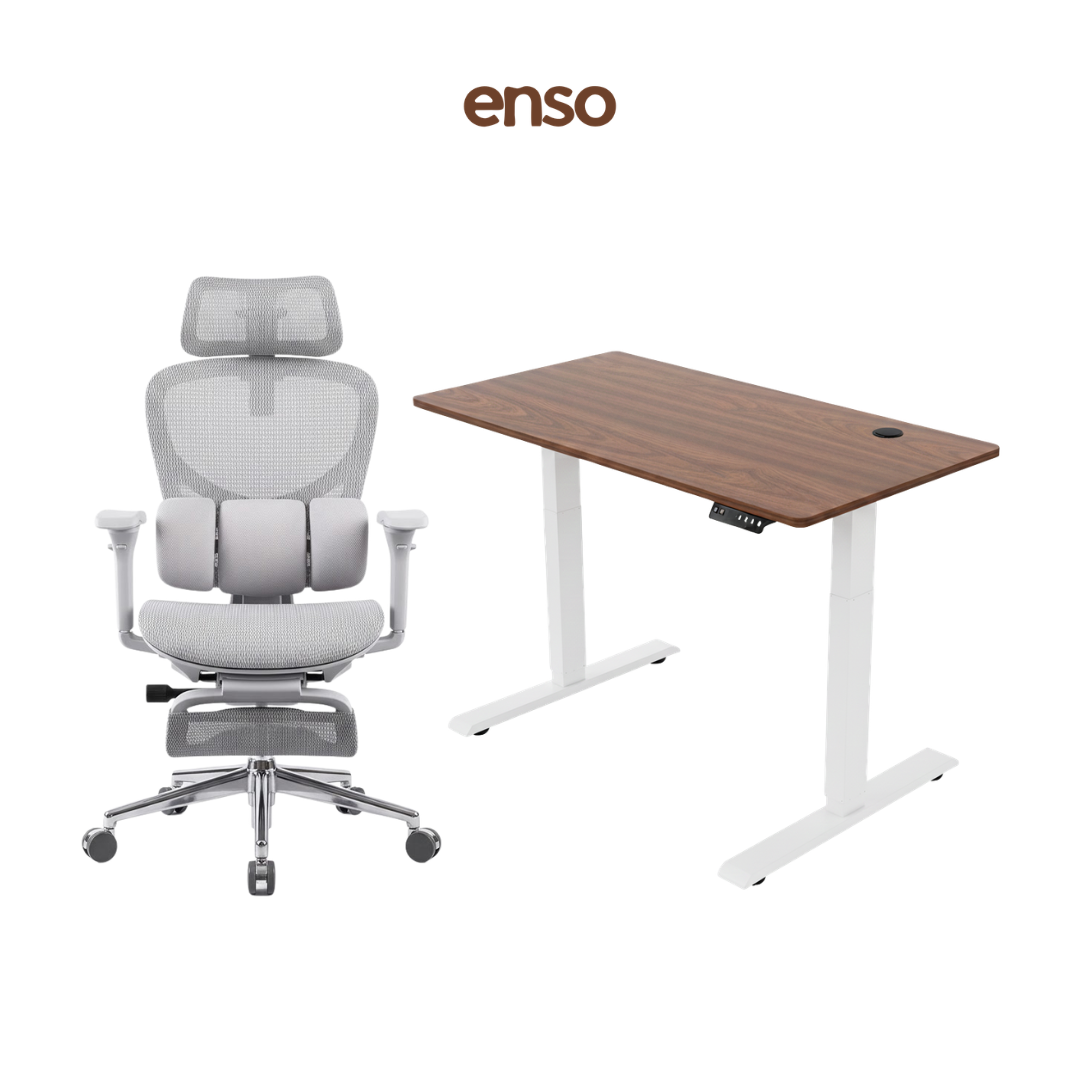 ZYRA Pro Ergonomic Office Chair + ENSO Standing Desk Bundle