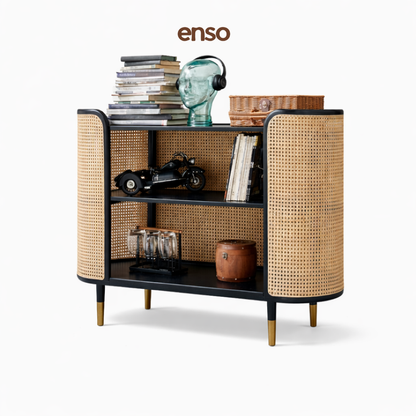KADO Rattan Solid Wood Display Cabinet
