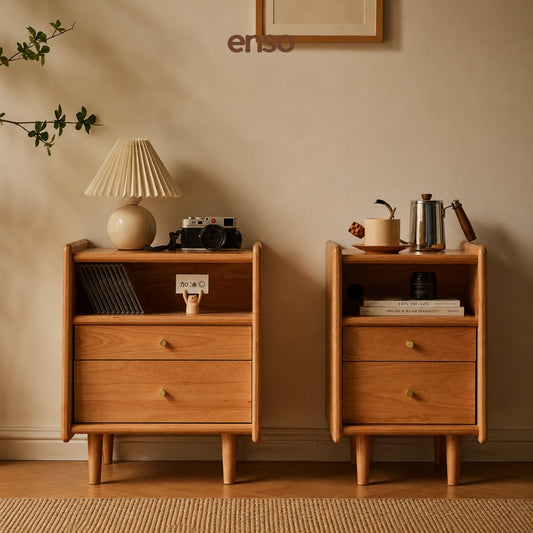 SACHI Solid Wood Bedside Table