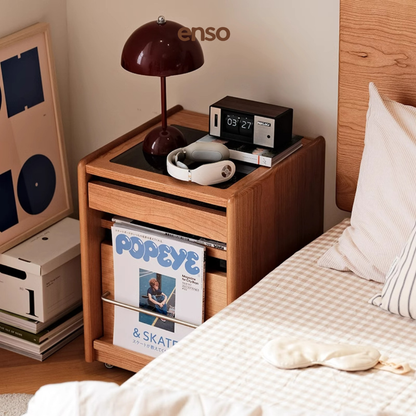 RIKA Solid Wood Bedside Table