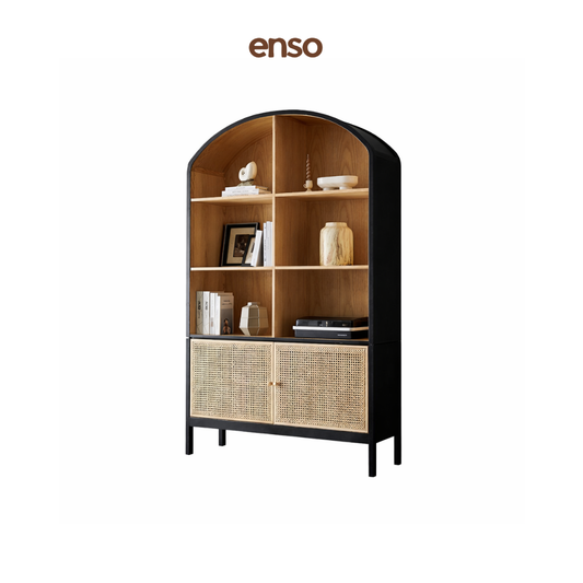 IORI Rattan Solid Wood Bookshelf