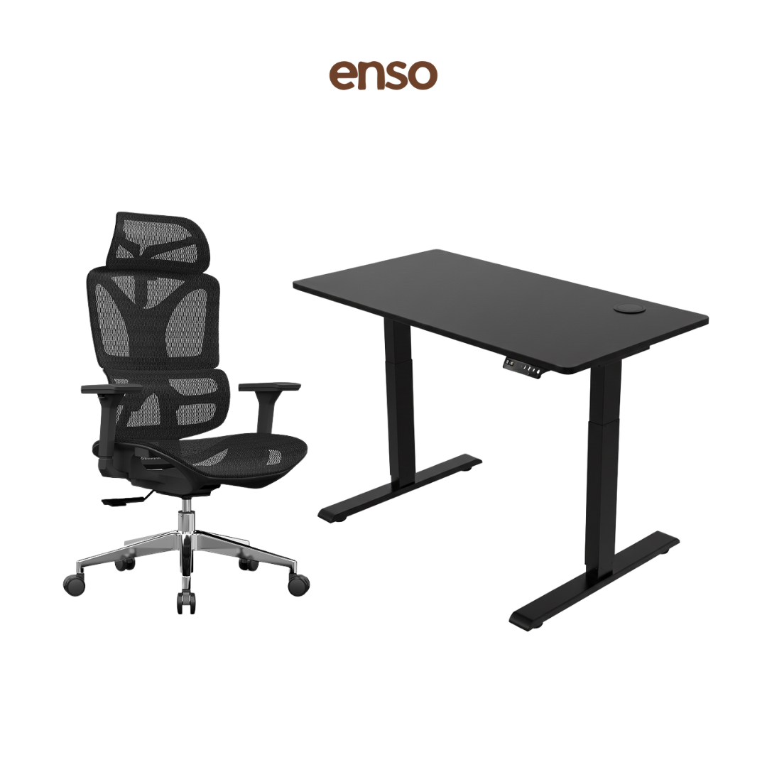 SELORA Ergonomic Office Chair + ENSO Standing Desk Bundle