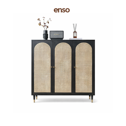 KADO Rattan Solid Wood Shoe Cabinet