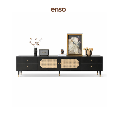 KADO Rattan Solid Wood Tv Console