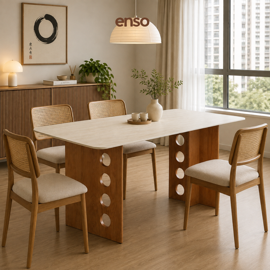 ALVAR Sintered Stone Solid Wood Dining Table