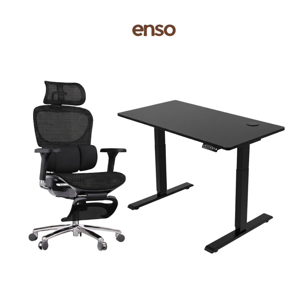 ZYRA Ergonomic Office Chair + ENSO Standing Desk Bundle