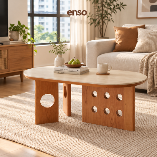 ALVAR Sintered Stone Solid Wood Coffee Table