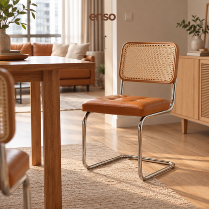 MIKAO Solid Wood Rattan Dining Chair
