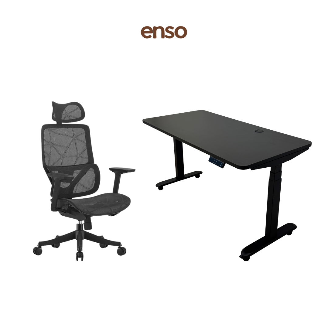 VENTRA Ergonomic Office Chair + ENSO ProTouch Standing Desk Bundle