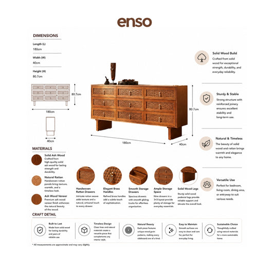 HARUKA Solid Wood Chest of Drawer