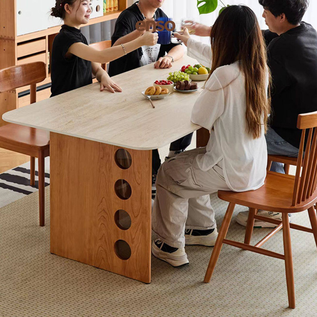 ALVAR Sintered Stone Solid Wood Dining Table