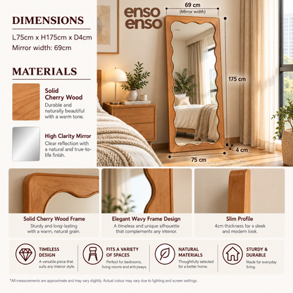 NAMI Solid Wood Wavy Mirror