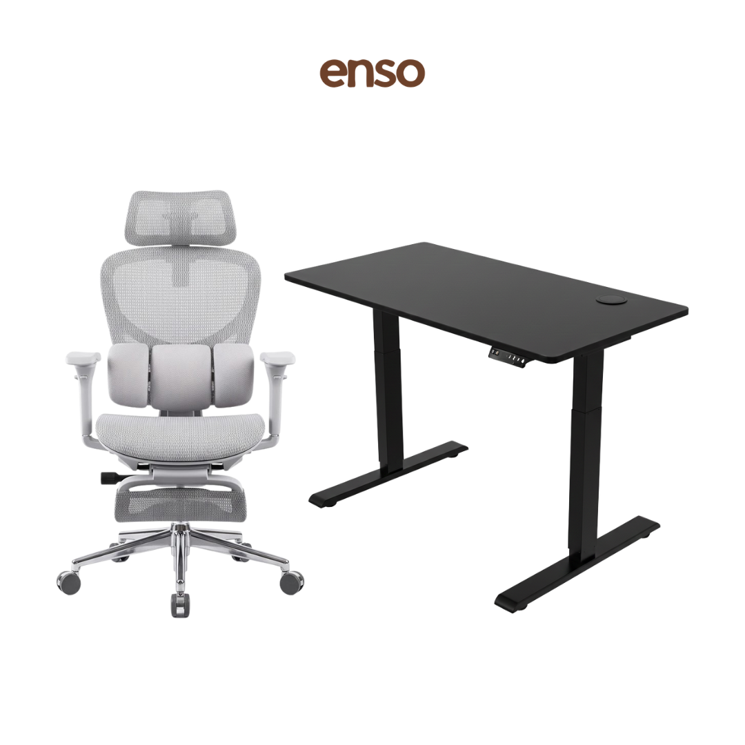 ZYRA Pro Ergonomic Office Chair + ENSO Standing Desk Bundle