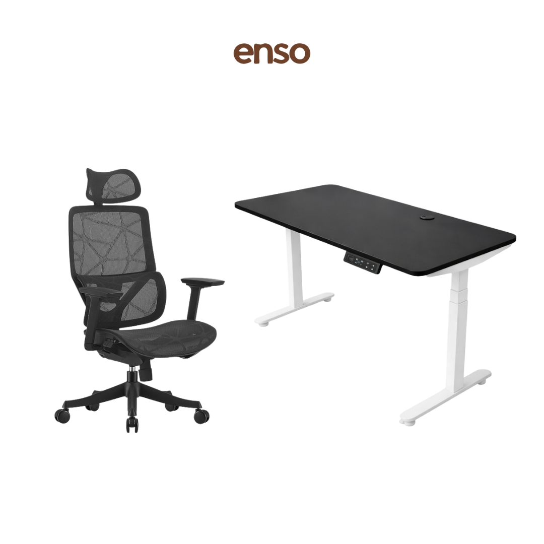VENTRA Ergonomic Office Chair + ENSO ProTouch Standing Desk Bundle