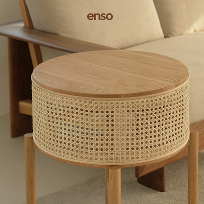 TSUMUGI Rattan Solid Wood Side Table