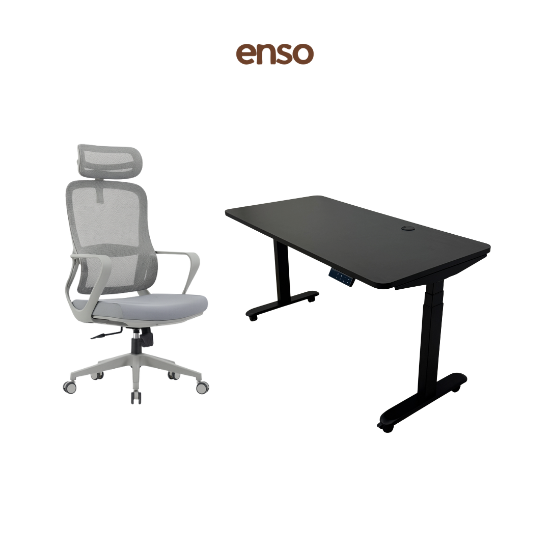 CALORA Ergonomic Office Chair + ENSO ProTouch Standing Desk Bundle