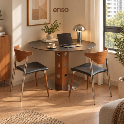 BJORN Sintered Stone Solid Wood Extendable Dining Table
