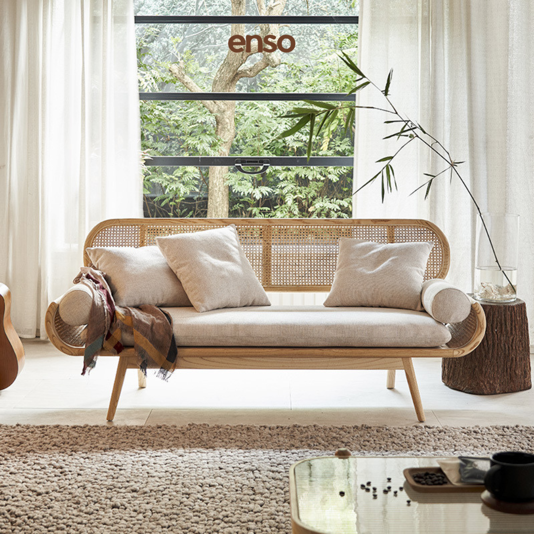 TSUMUGI Rattan Solid Wood Sofa