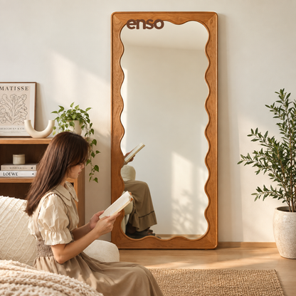 NAMI Solid Wood Wavy Mirror