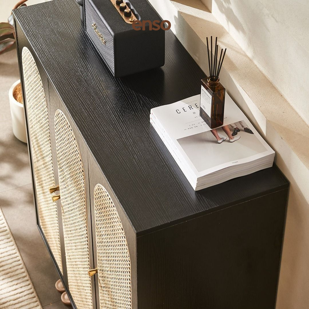 KADO Rattan Solid Wood Shoe Cabinet