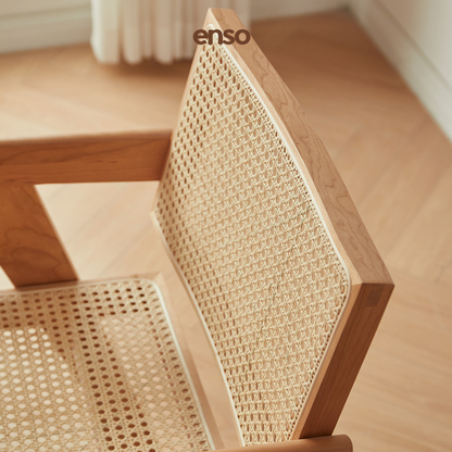 YANE Solid Wood Rattan Dining Chair