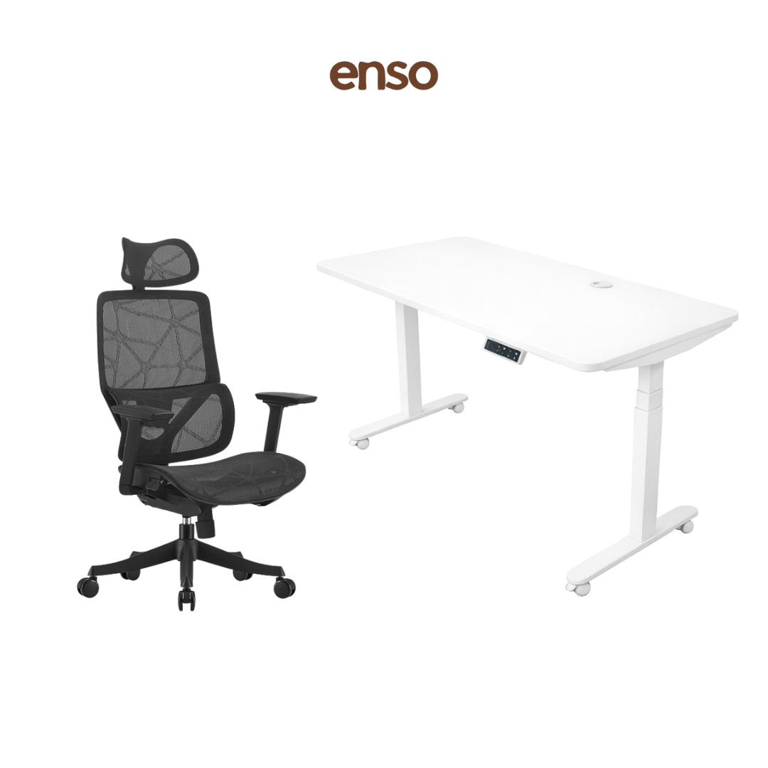 VENTRA Ergonomic Office Chair + ENSO ProTouch Standing Desk Bundle