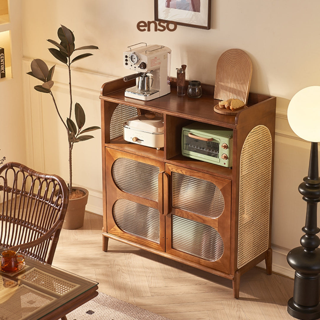 HINATA Rattan Solid Wood Sideboard