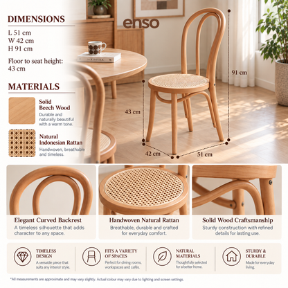 YUINA Solid Wood Dining Chair