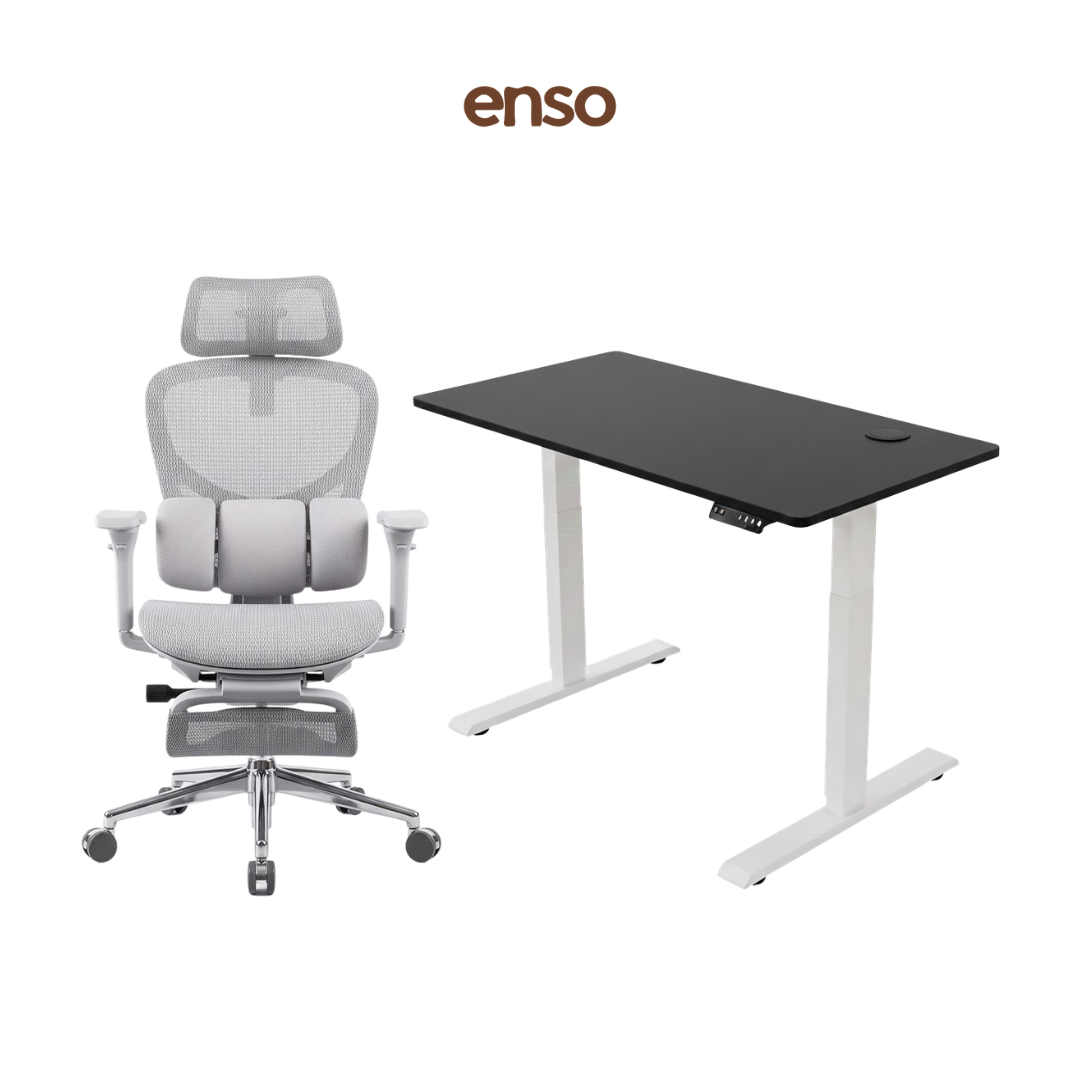 ZYRA Pro Ergonomic Office Chair + ENSO Standing Desk Bundle