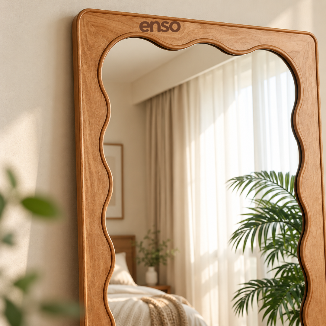 NAMI Solid Wood Wavy Mirror