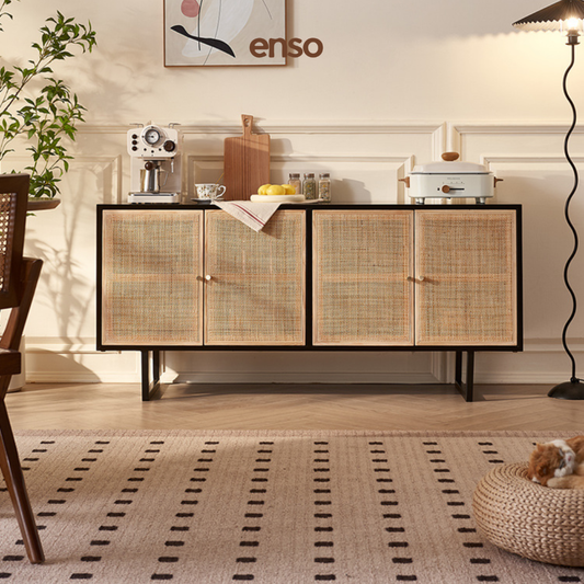 KAHO Rattan Solid Wood Sideboard