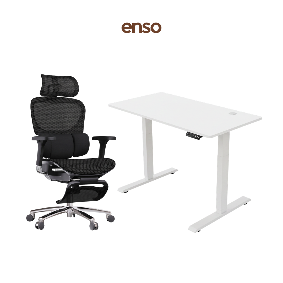 ZYRA Ergonomic Office Chair + ENSO Standing Desk Bundle