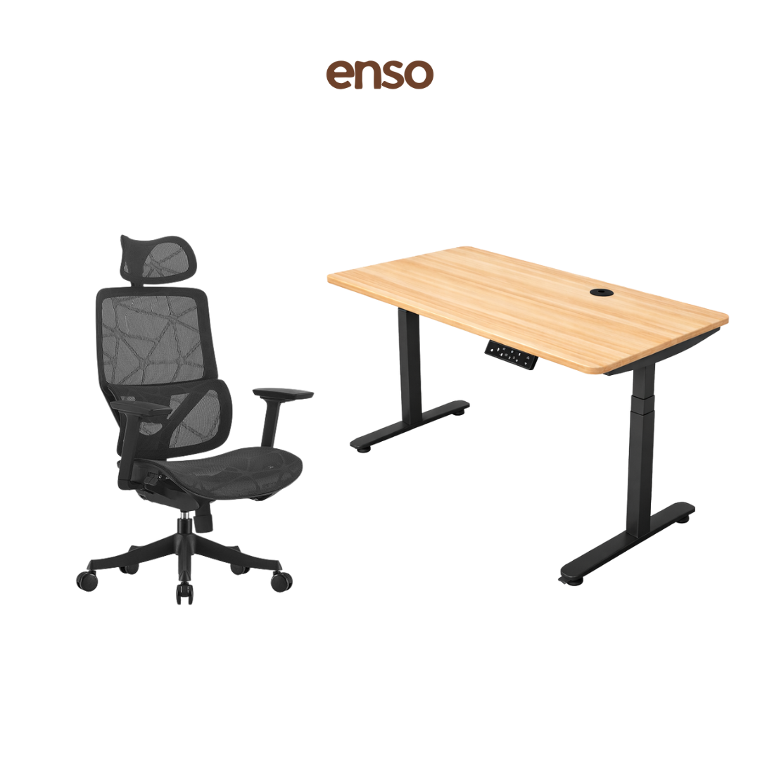 VENTRA Ergonomic Office Chair + ENSO ProTouch Standing Desk Bundle