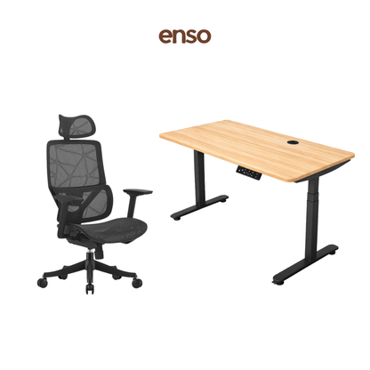 VENTRA Ergonomic Office Chair + ENSO ProTouch Standing Desk Bundle
