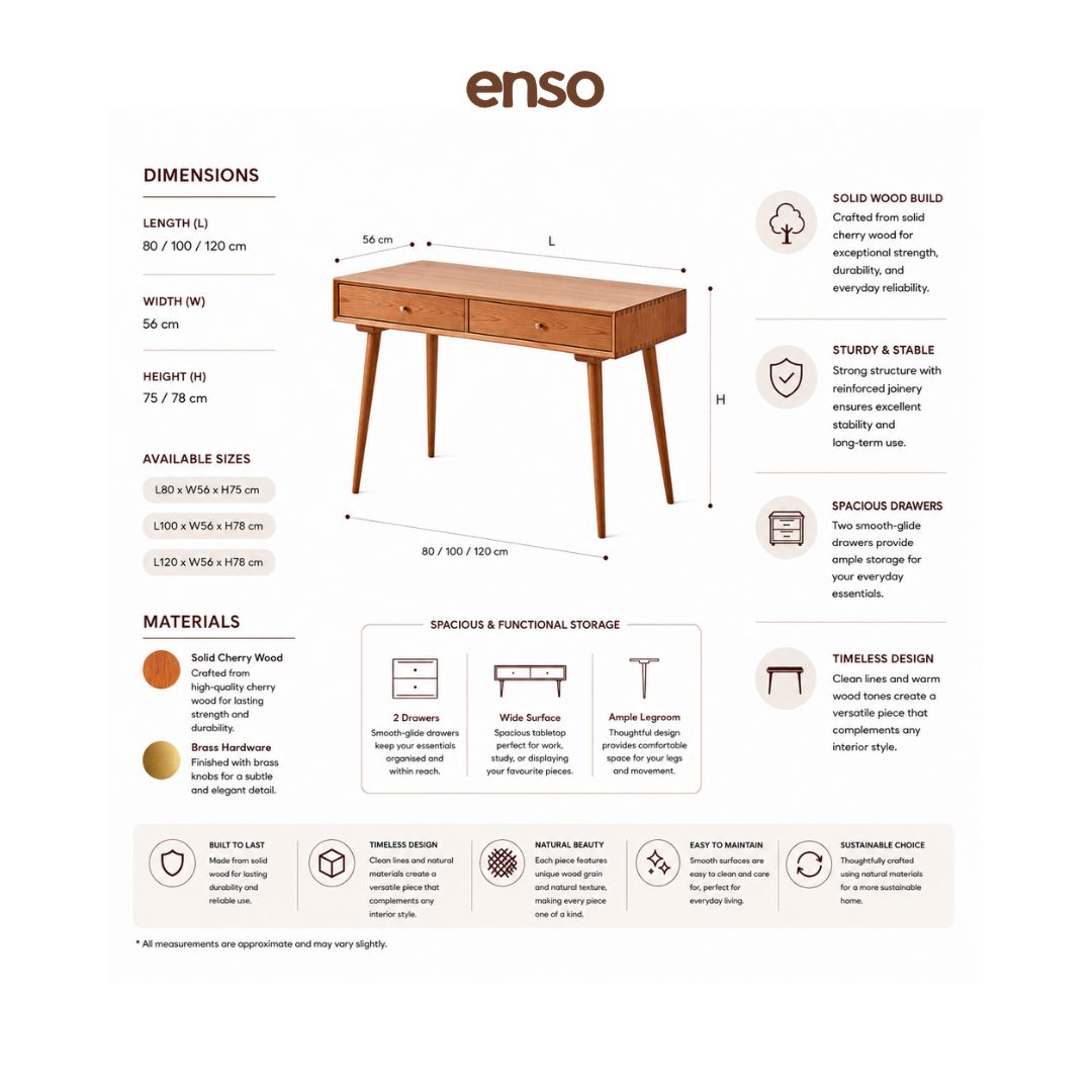 MIKA Solid Wood Study Table