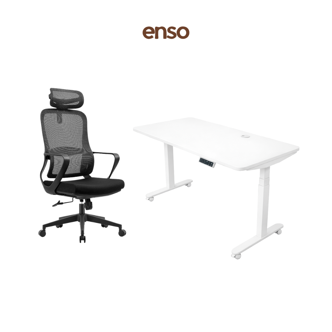 CALORA Ergonomic Office Chair + ENSO ProTouch Standing Desk Bundle