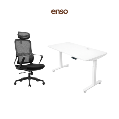 CALORA Ergonomic Office Chair + ENSO ProTouch Standing Desk Bundle