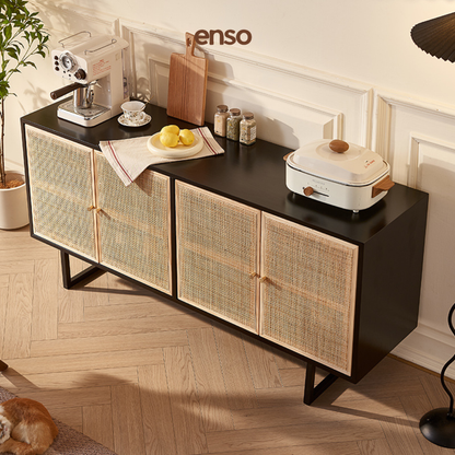 KAHO Rattan Solid Wood Sideboard