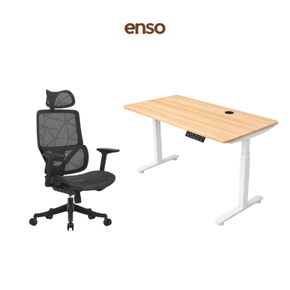 VENTRA Ergonomic Office Chair + ENSO ProTouch Standing Desk Bundle